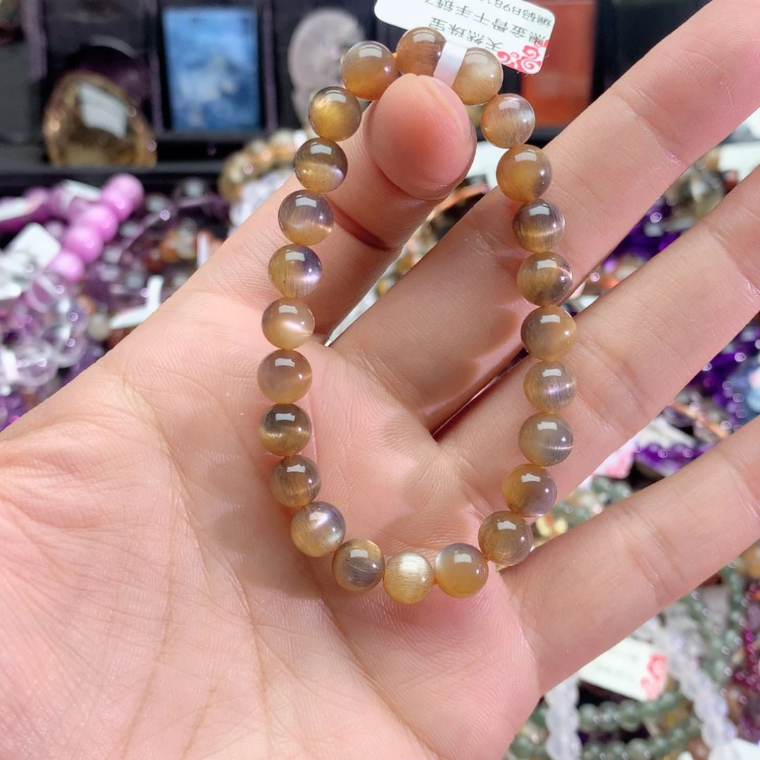 水晶手链未镶嵌小****儿黑金骨干手链7+