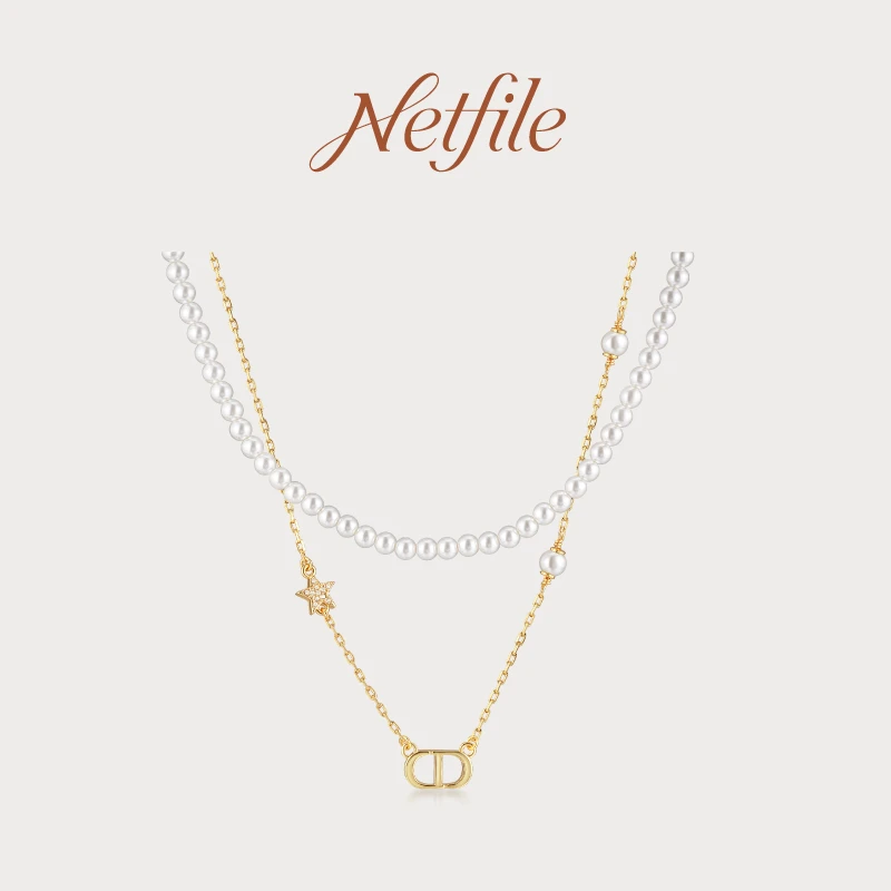 铜锆石项链  Netfile【猪鼻子珠珠项链】NF505X019