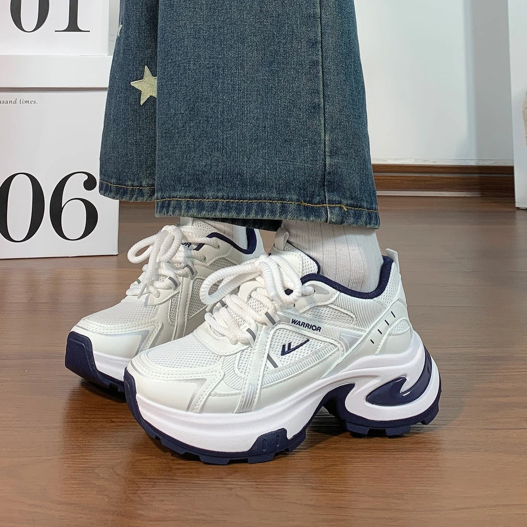 回力夏季透气学生厚底跑步ins网面网红爆款潮流白鞋韩版老爹鞋女