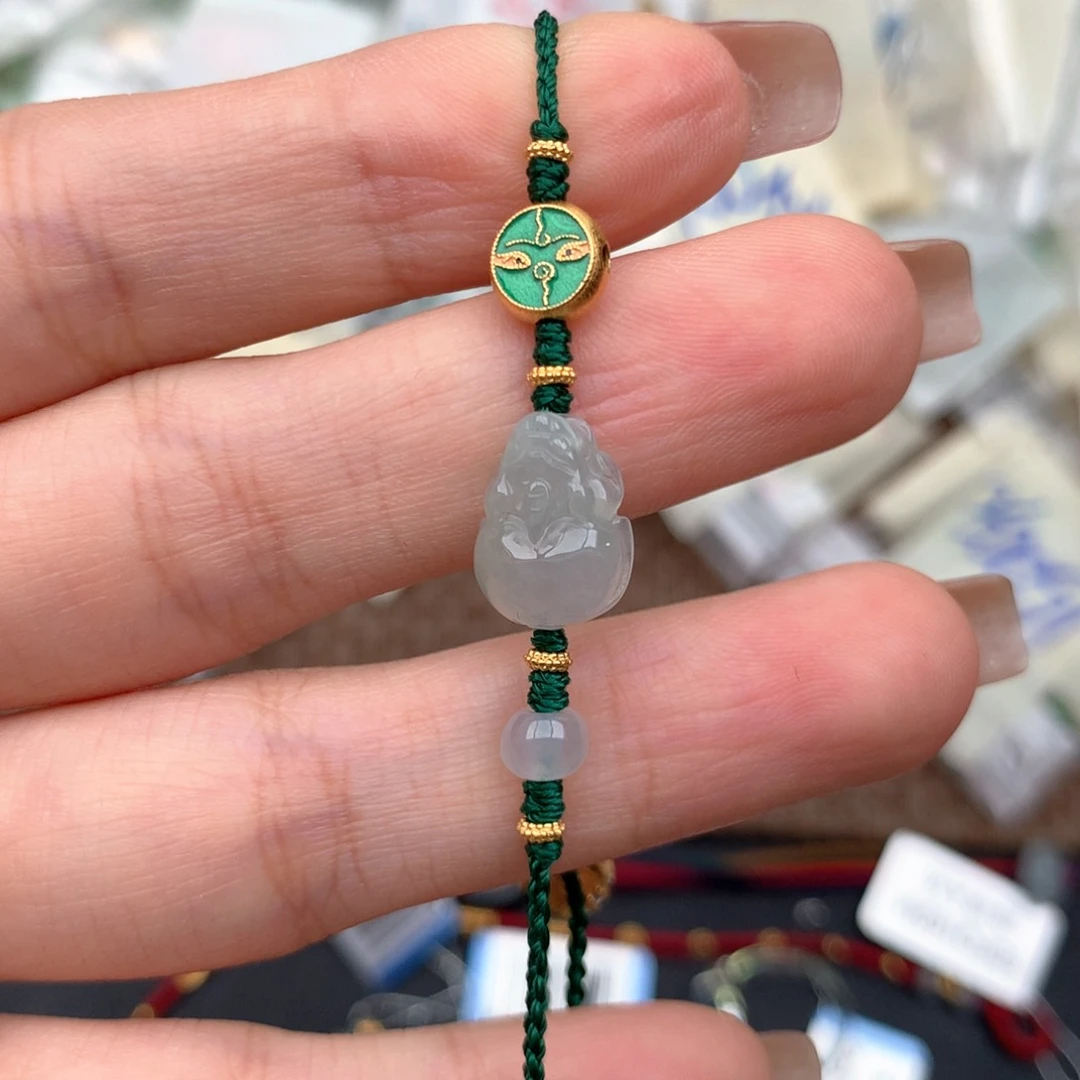 银S925镶嵌挂件翡翠一虎兔