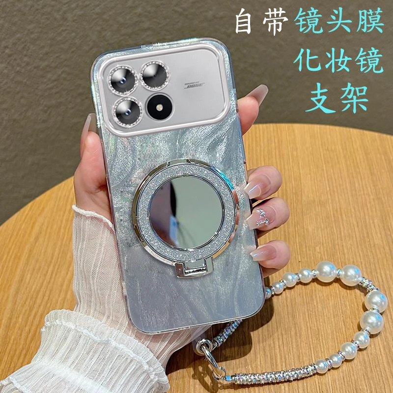 全包摄像头红米K90手机壳闪钻磁吸镜子支架REDMIK90ProMax软壳