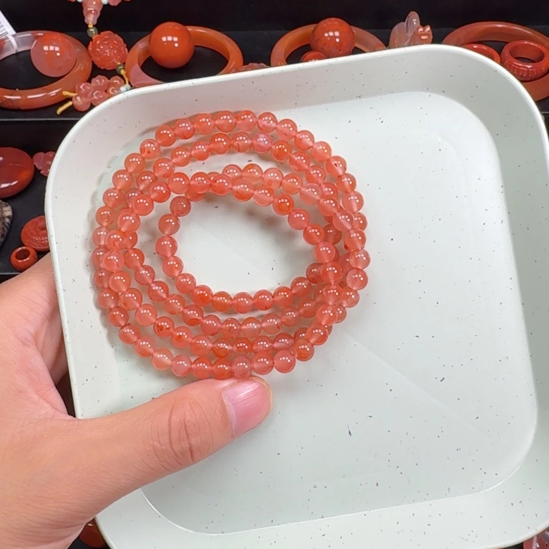 未镶嵌手串6mm南红玛瑙