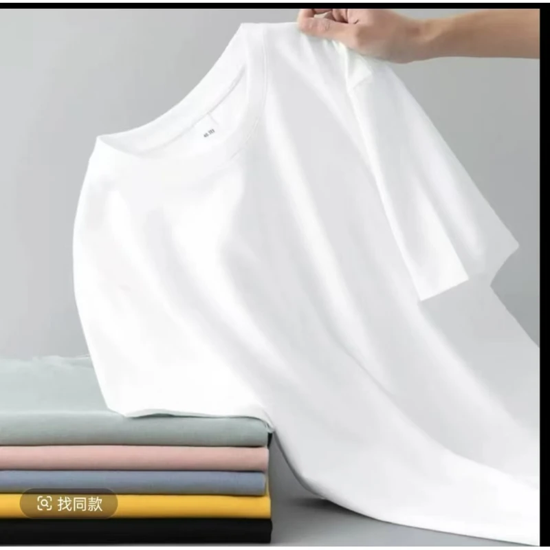 [L2]圆领短袖-民族风男士男款白色夏委半袖宽松印花修身经典