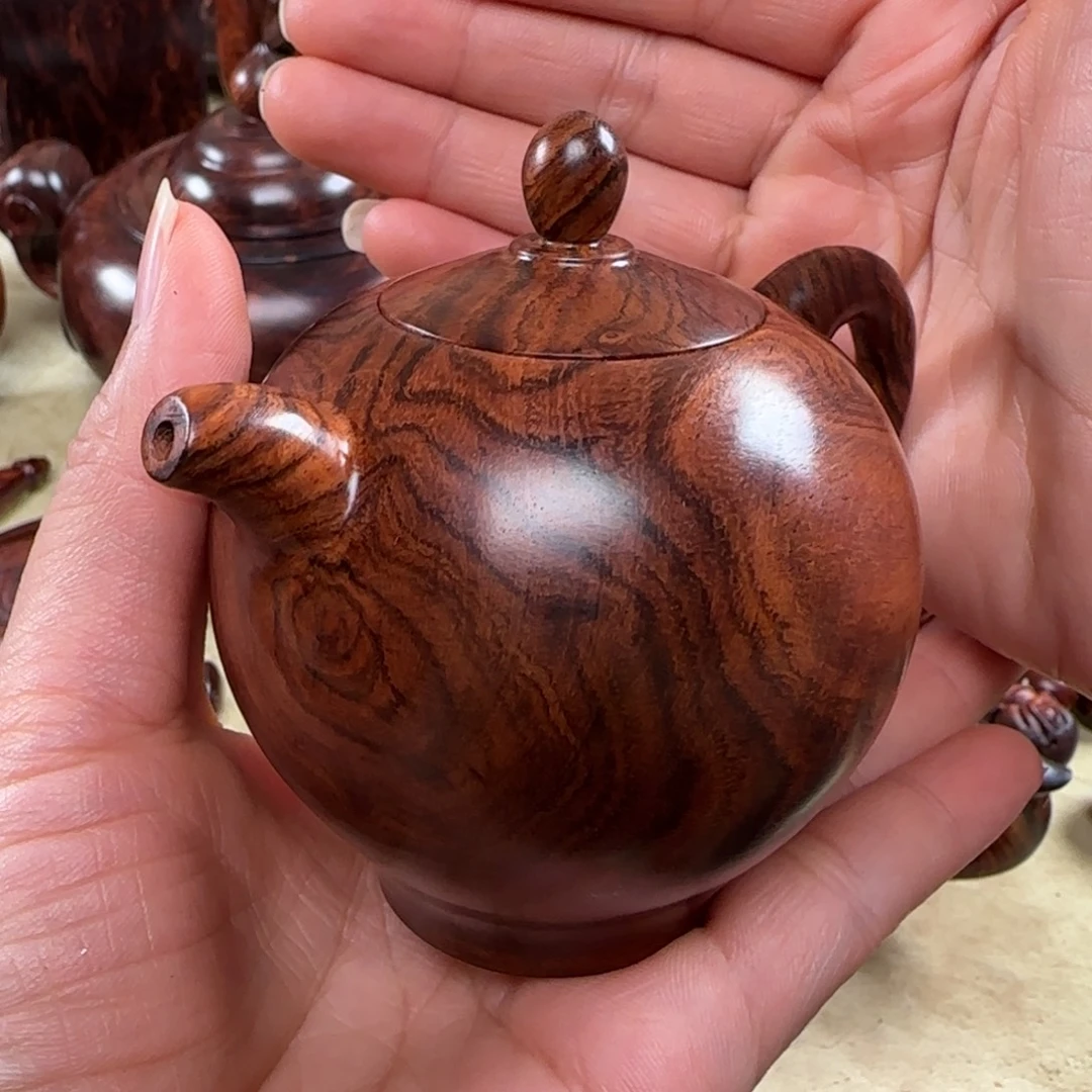 塞***马黄花梨/降香黄檀把件把把壶 手把件