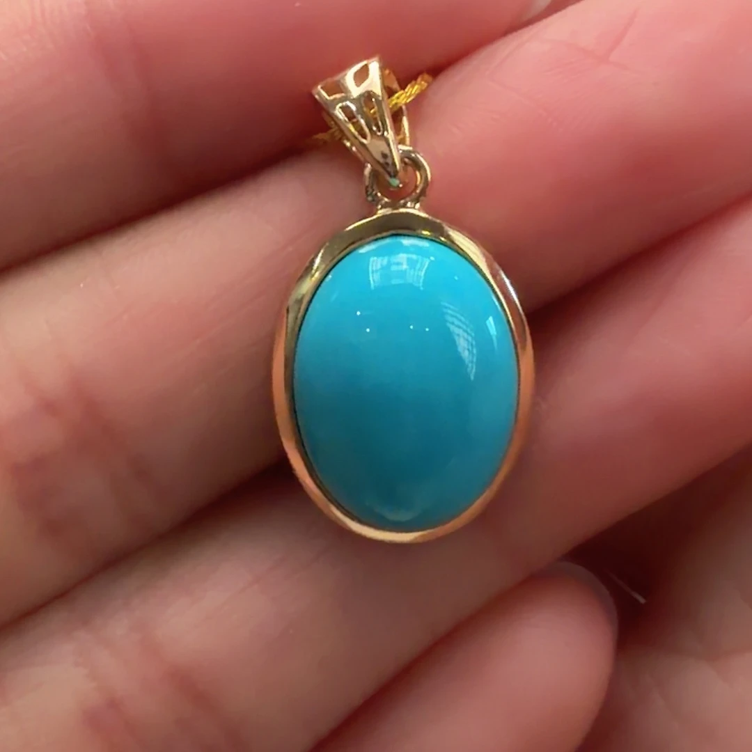 绿松石银S925镶嵌颈饰