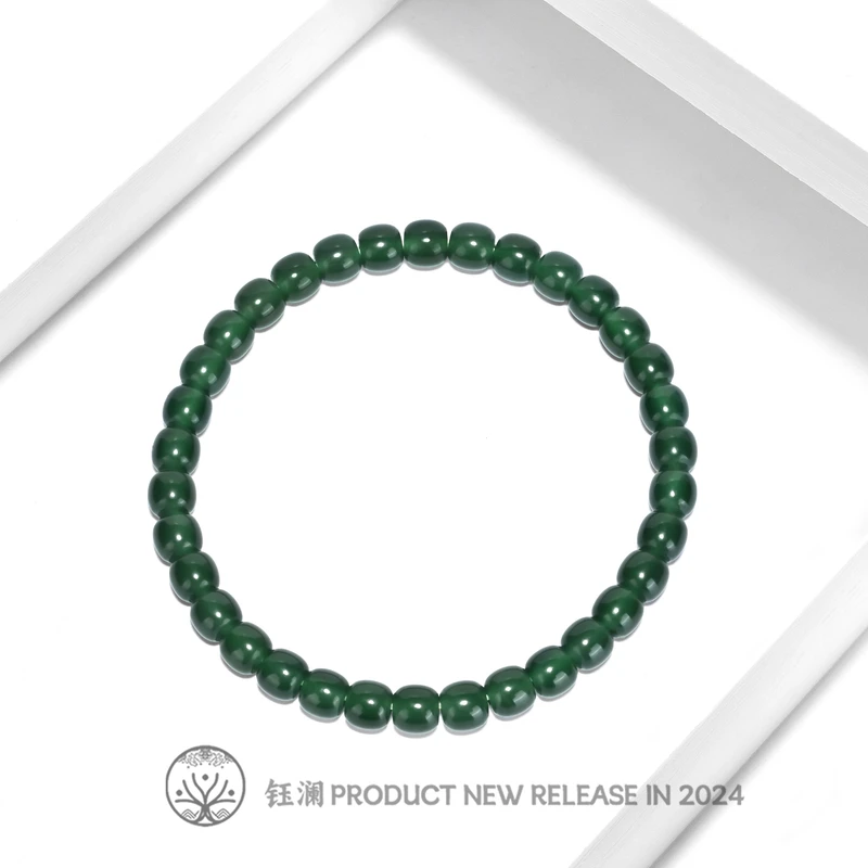 钰澜文玩钰翡系列-天然A货翡翠-翡翠正冰绿6mm左右-叠搭简约