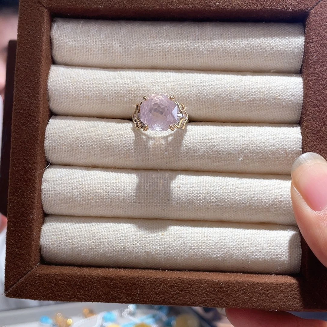 戒指银S925镶嵌芙蓉石大气款