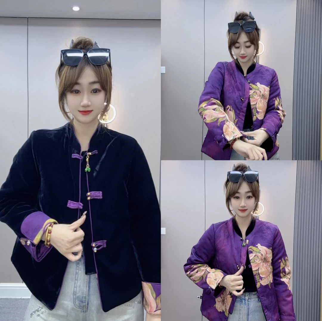 DD-926两面穿丝绒棉服新中式挂坠