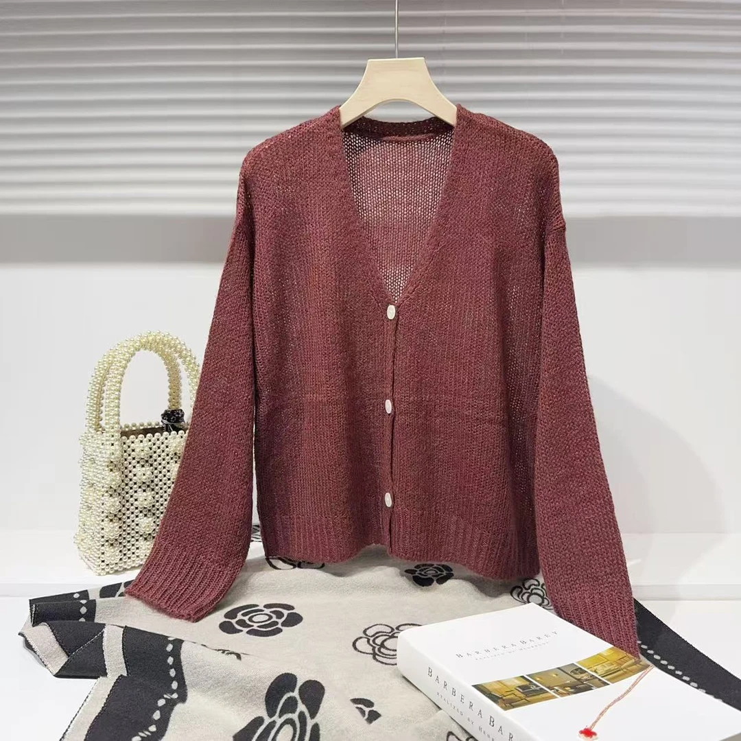 胸120-190长53慵懒毛针织衫显白时尚百搭宽松日常上衣 8172