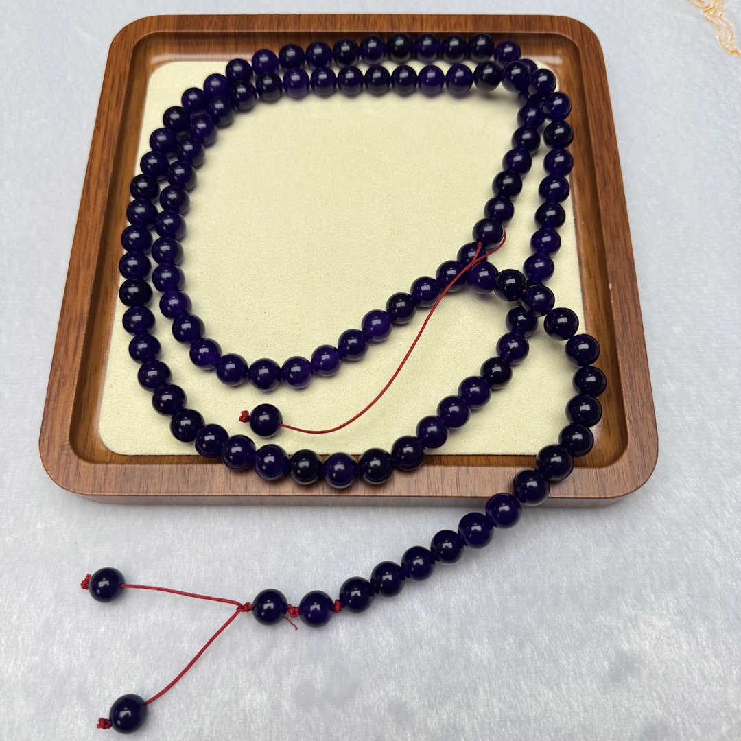 非金属珐琅项链 紫色 1.0mi圆珠腰链 D214