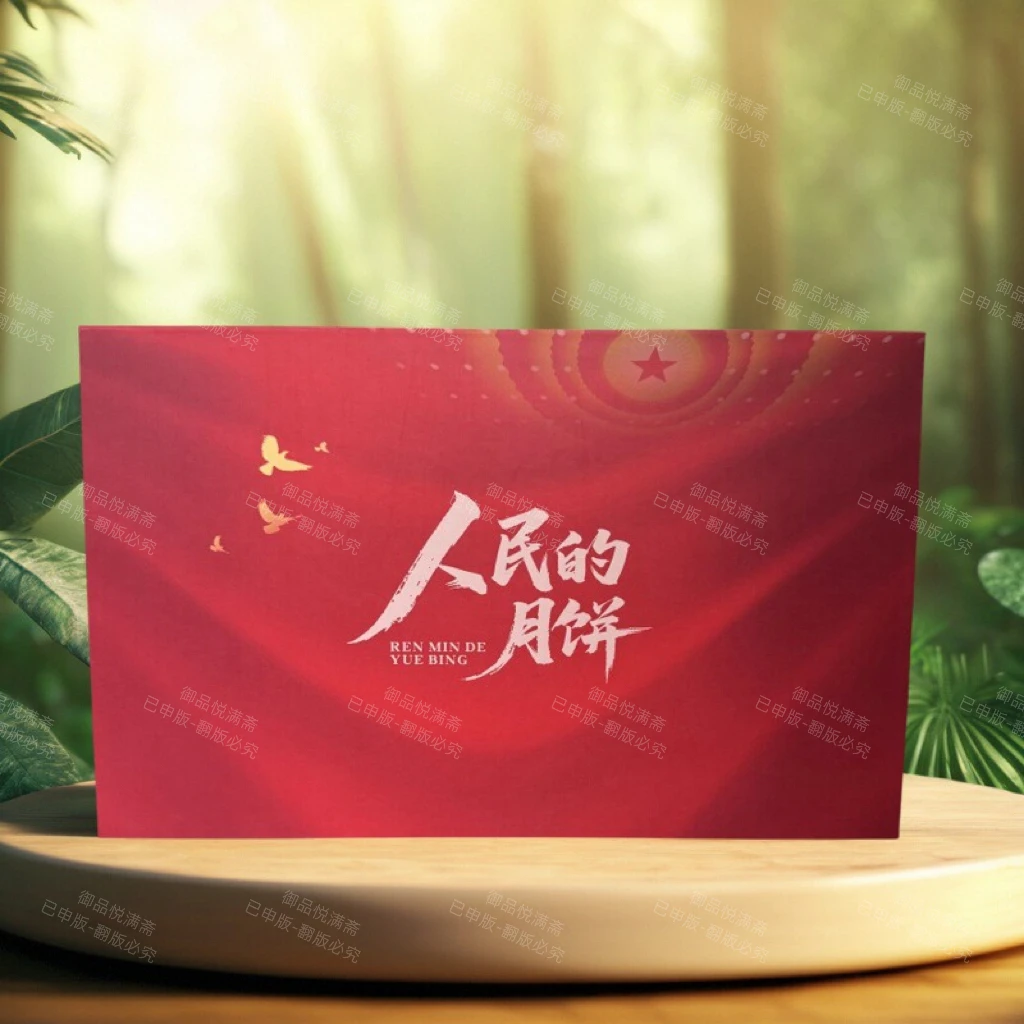 中秋佳节送长辈领导月饼礼盒装广式五仁枣蓉豆沙口味人民的月饼