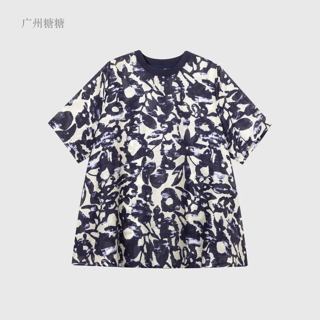 2025新款莱赛尔亚麻平纹竹节面料轻薄透气柔软舒适半袖T恤【7123】j