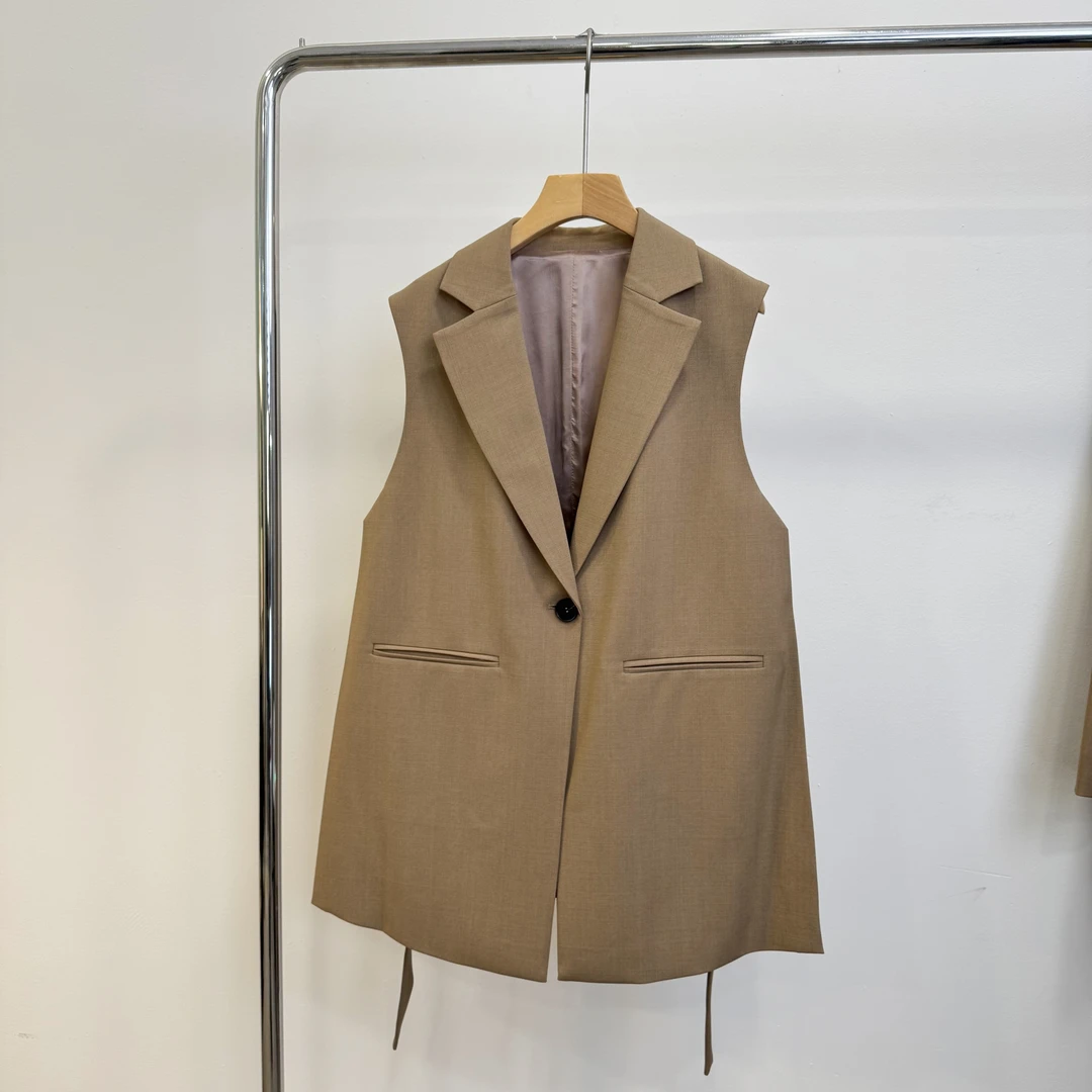 轻奢进口醋酸女士时尚宽松马甲UU3M001