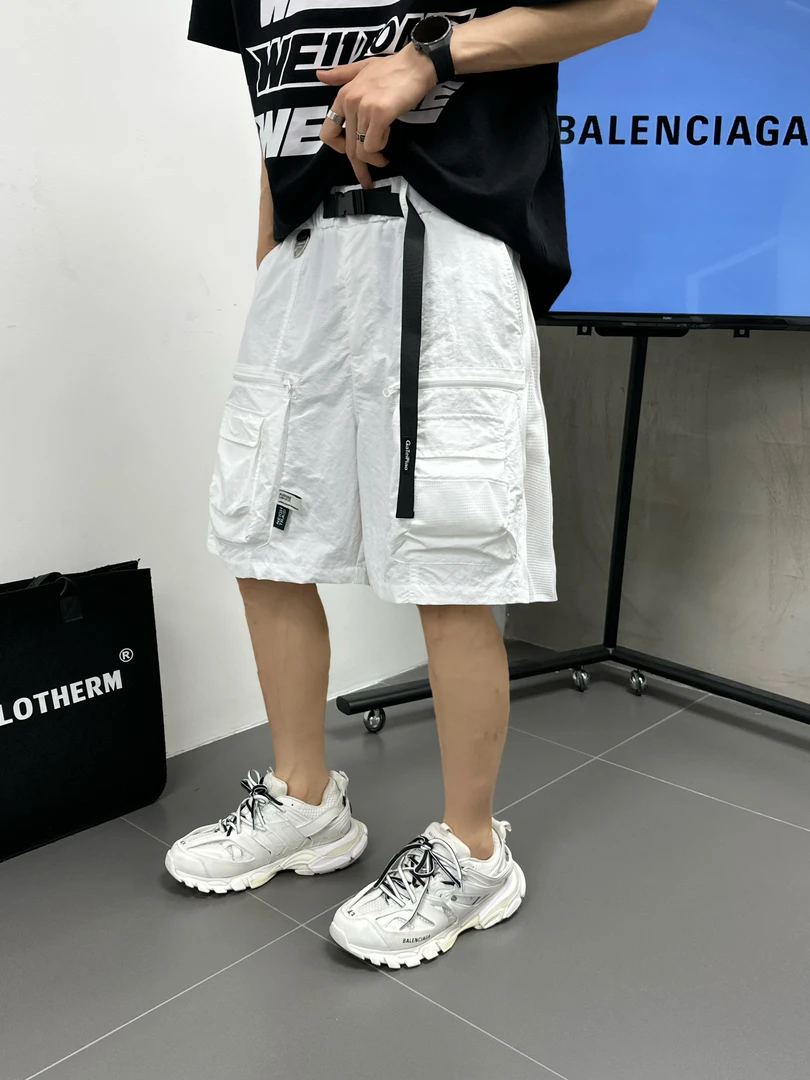 夏季薄款宽松工装短裤男潮流透气冰丝五分裤男款帅气多口袋休闲裤