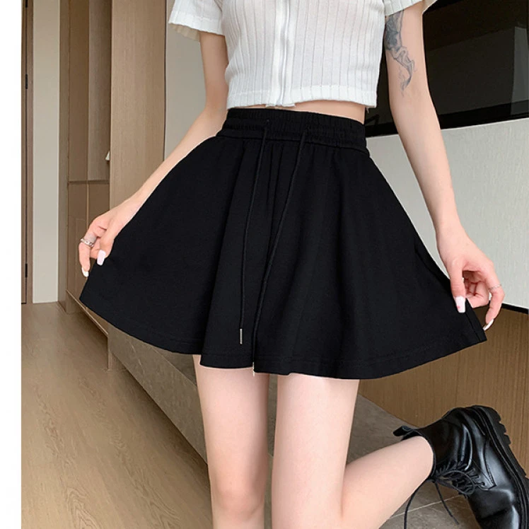 芭蕾风短裤女夏季高腰短裙短款外穿高腰小个子a字显瘦半身裙大码