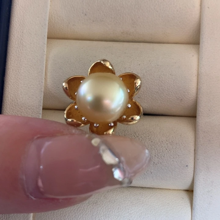 银S925镶嵌戒指海水珍珠