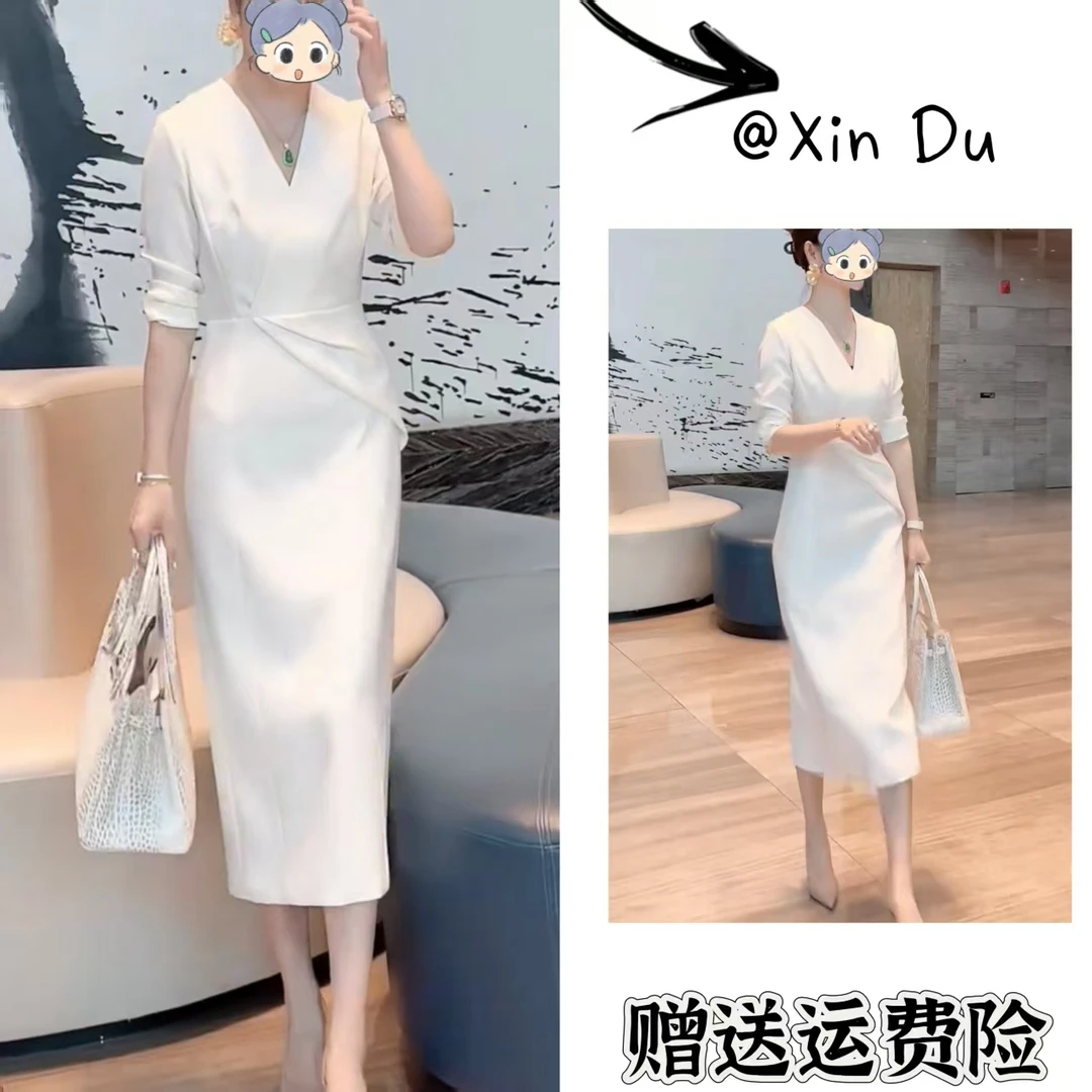 2025秋季新款时尚显瘦气质女士网红洋气连衣裙百搭款D23392