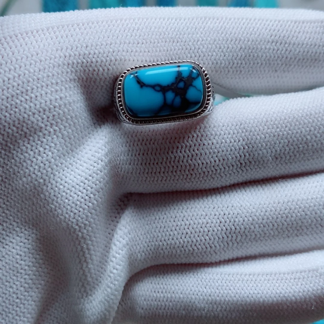 银S925镶嵌绿松石手链