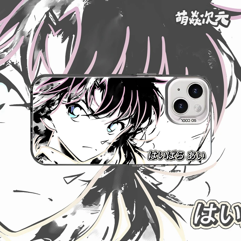 灰原哀线条反光适用苹果华为VIVO小米OPPO柯南动漫二次元手机壳