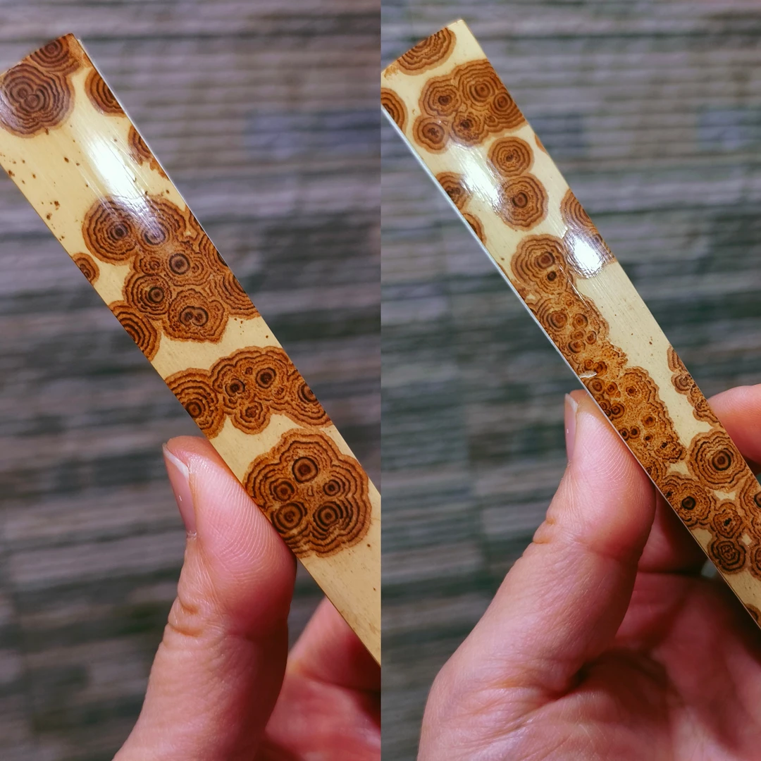 重器 非遗大师项峰良制老料云南湘妃竹折扇紫红花绿春95寸扇子160
