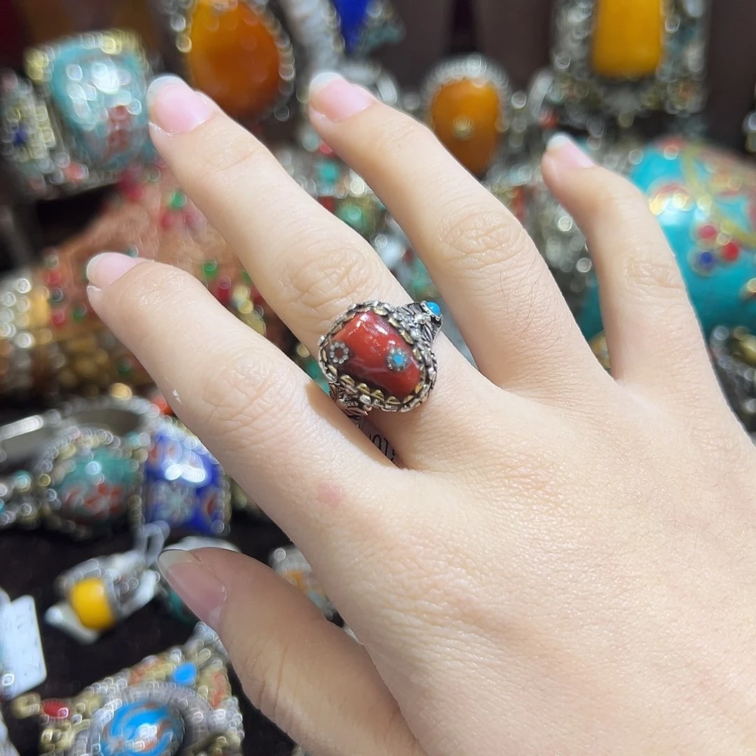 查罗石合金戒指尼泊尔手工戒指