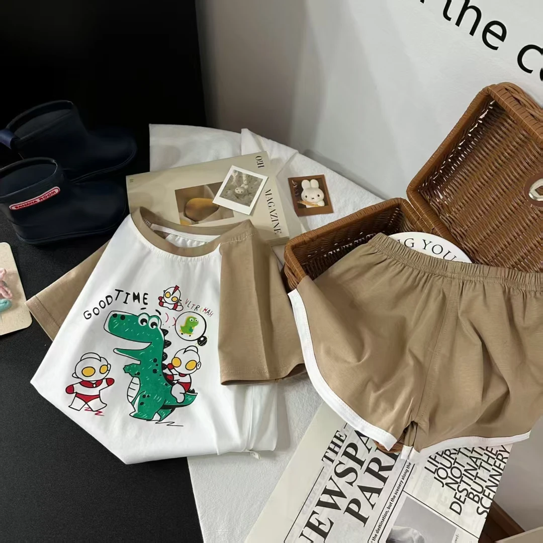 夏季童装奥特曼恐龙套装休闲夏款009