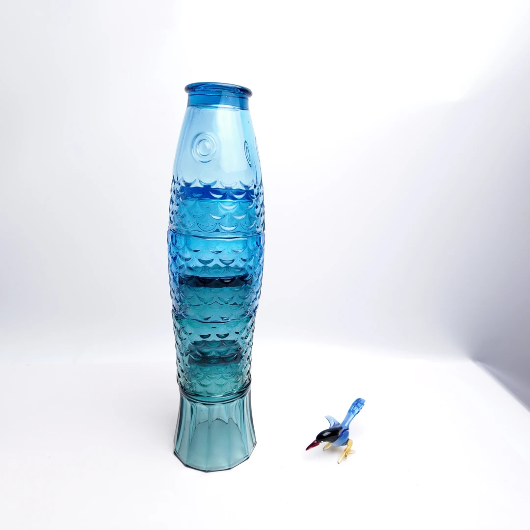 惊喜家微瑕渐变双色创意锦鲤水杯透明玻璃杯泡茶居家用套装果汁杯