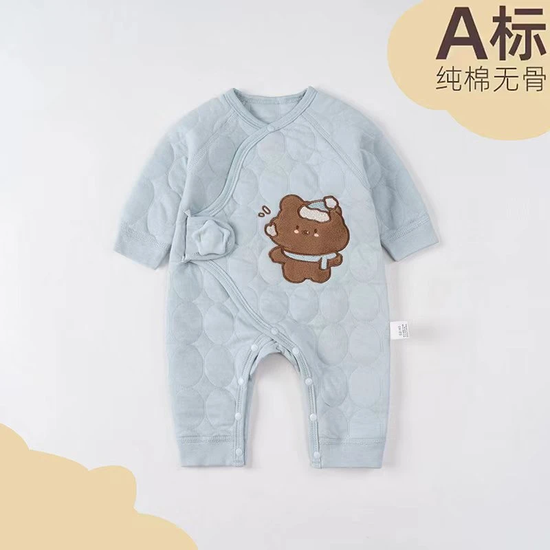 （胖米定制）新生儿婴幼儿秋冬保暖蝴蝶衣连体衣