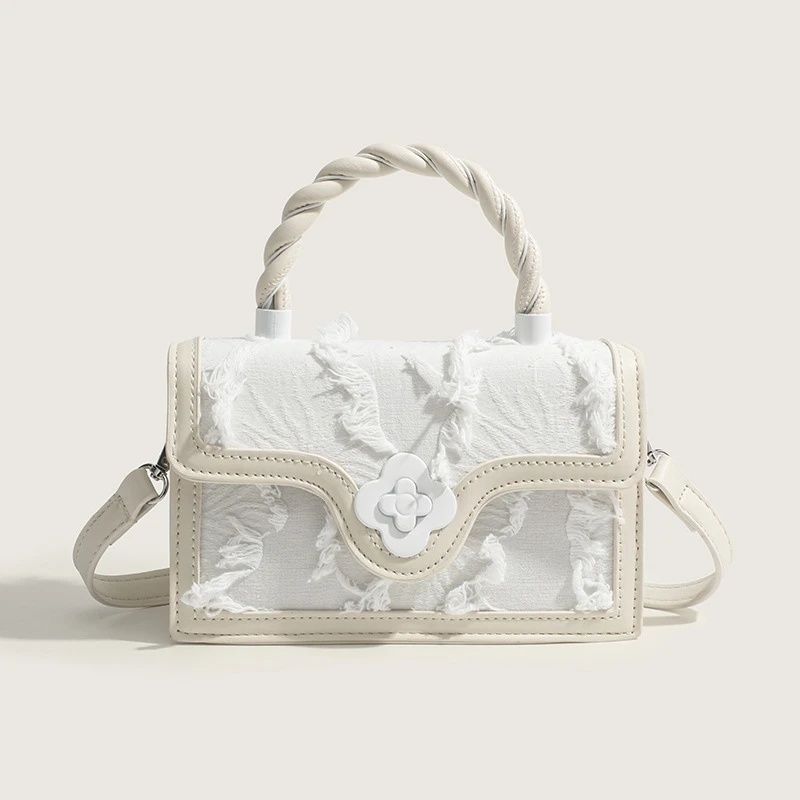 2025春季新款时尚编制麻花手提包韩版气质时尚百搭单肩斜挎小方包