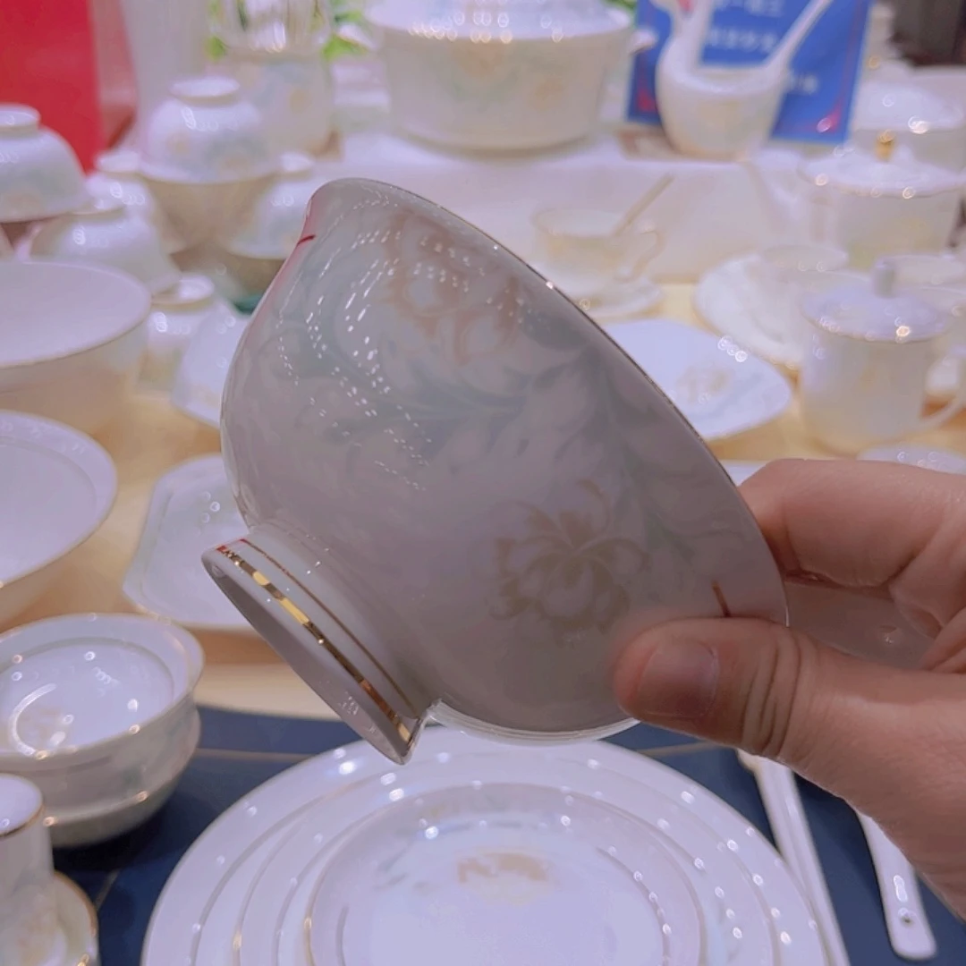 骨瓷玉*描金清雅单买碗