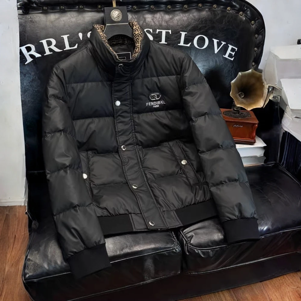 顿奇摩费涅高端立领羽绒服男士冬季款潮牌白鸭绒保暖潮流修身外套