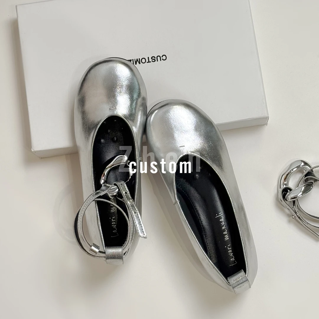 Lucky -预- 4cm/时尚内增高圆头浅口绑带单鞋