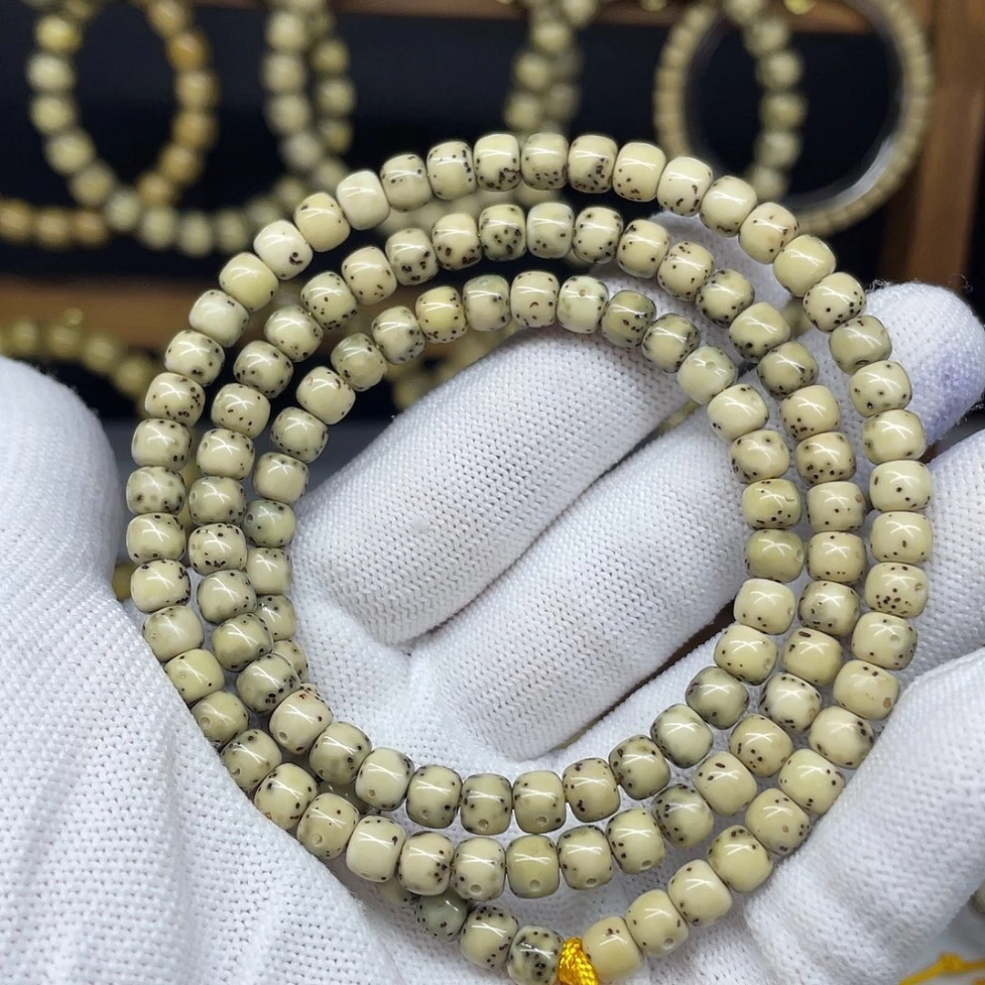 星月菩提手串6-5，绿背通体