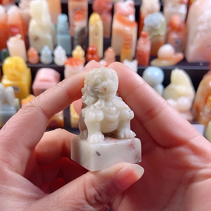 老挝石印石3厘米，狮子