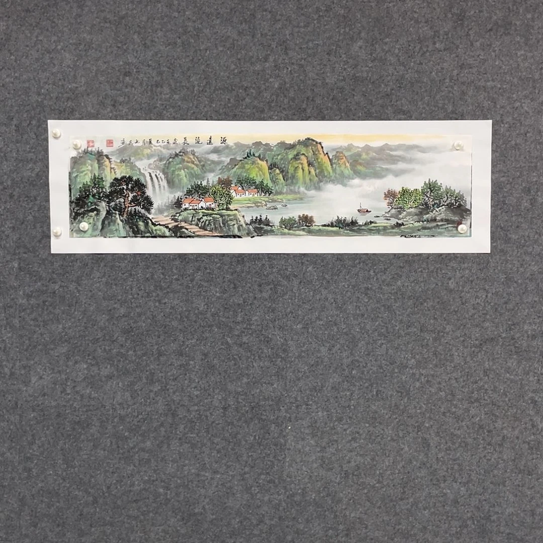 国画四尺对开136.35画芯 捡漏