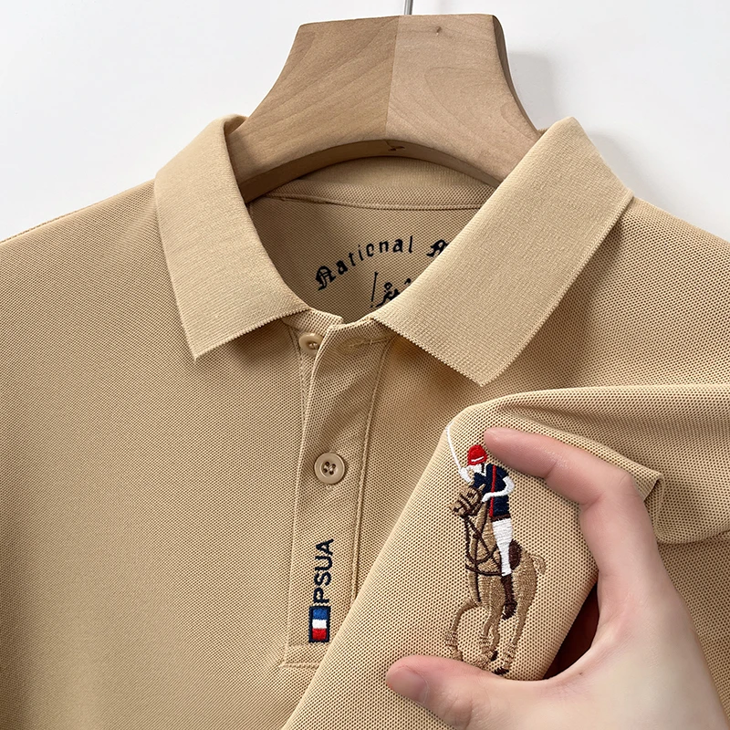 夏季高档POLO衫翻领棉质半袖T恤衫男士休闲百搭修身保罗上衣服潮