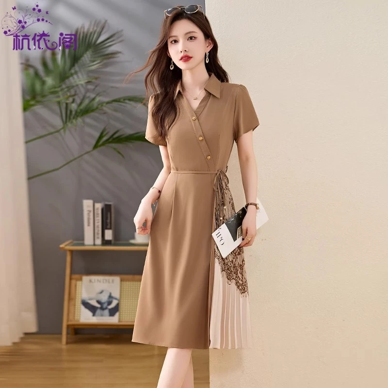 衬衫连衣裙女夏季2025新款高级感小个子气质通勤收腰显瘦洋气裙子