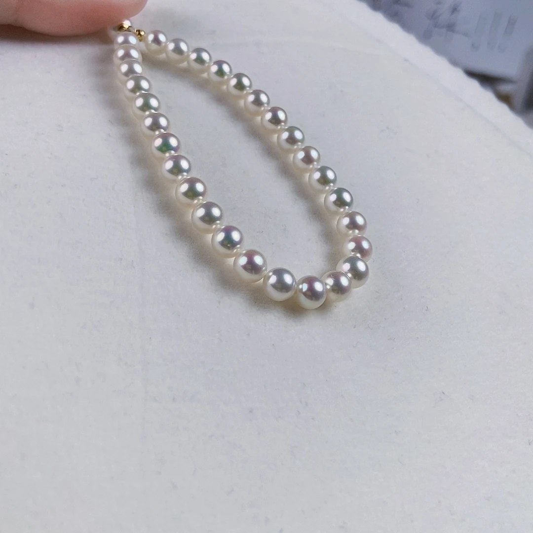 淡水珍珠手绳18K金镶嵌