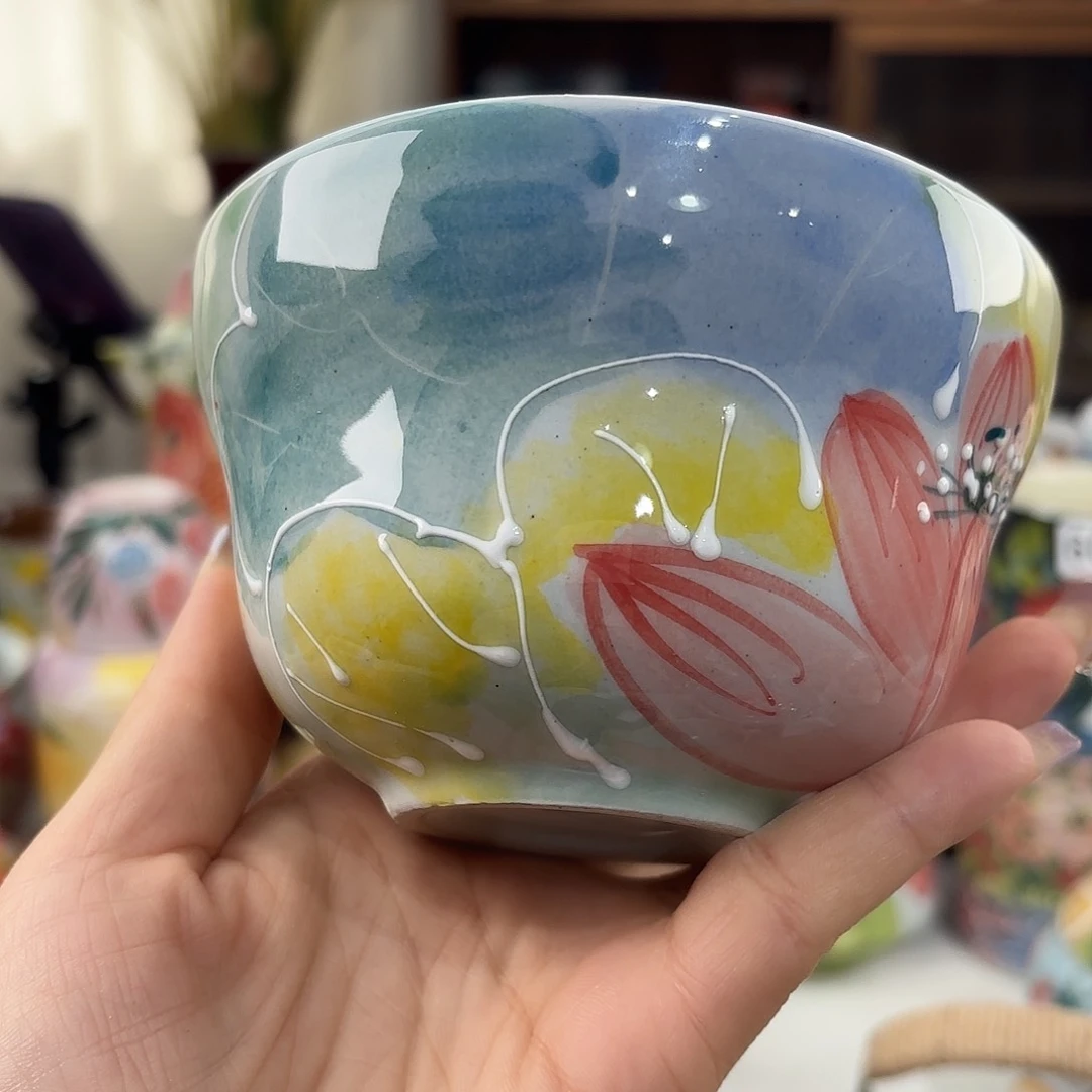 瓷片景德镇手绘高温釉下彩陶瓷茶具