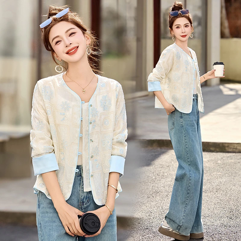 新中式国风轻奢刺绣外套女2025春季新款小个子时尚宽松显瘦上衣潮