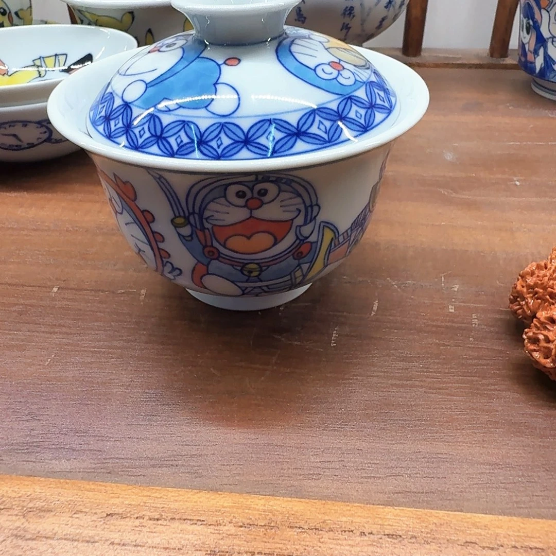 泥塑盖碗手工手绘
