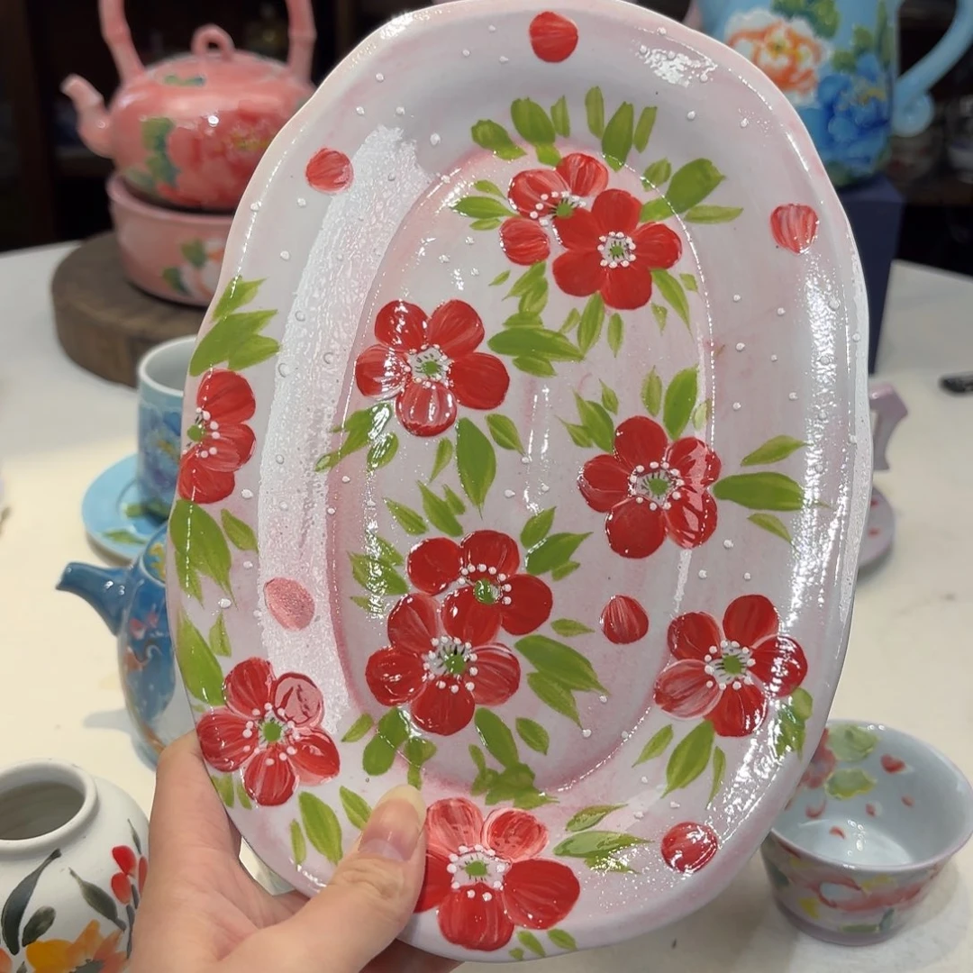 嘟***景德镇手绘高温釉下彩陶瓷茶具