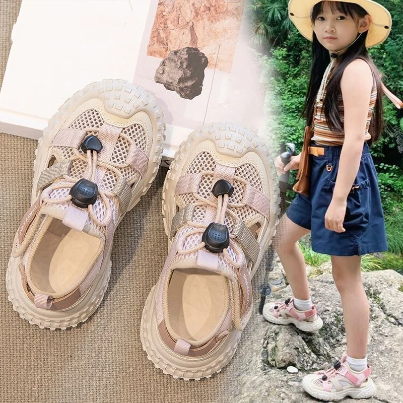 女男包头镂空车缝线校园凉鞋单鞋运动洞洞鞋沙滩鞋童鞋鞋