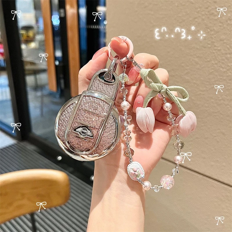 适用于宝马mini钥匙套迷你cooper高级countryman壳clubman钻石纹