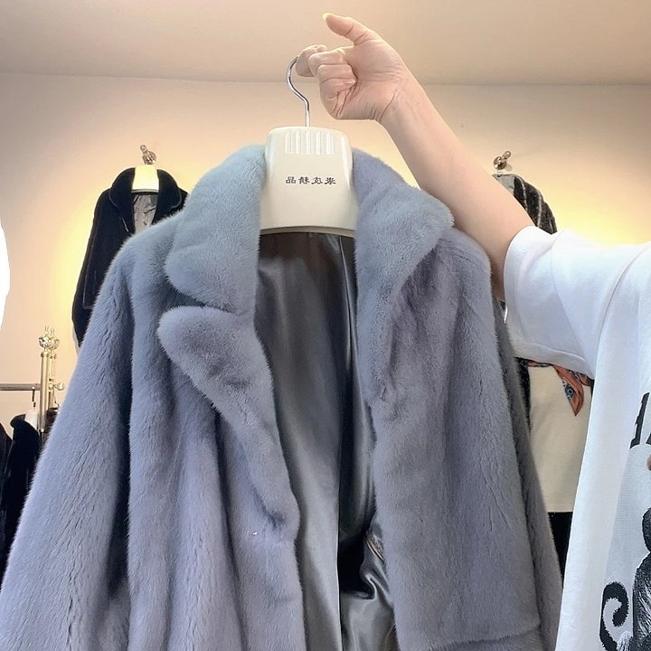 皮草大衣外套黑色