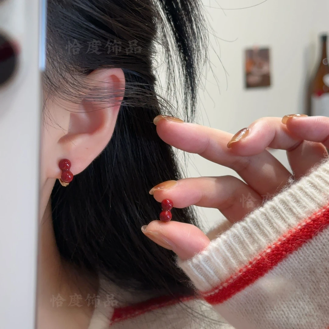 【恰度】秋冬新款经典红色葫芦耳扣