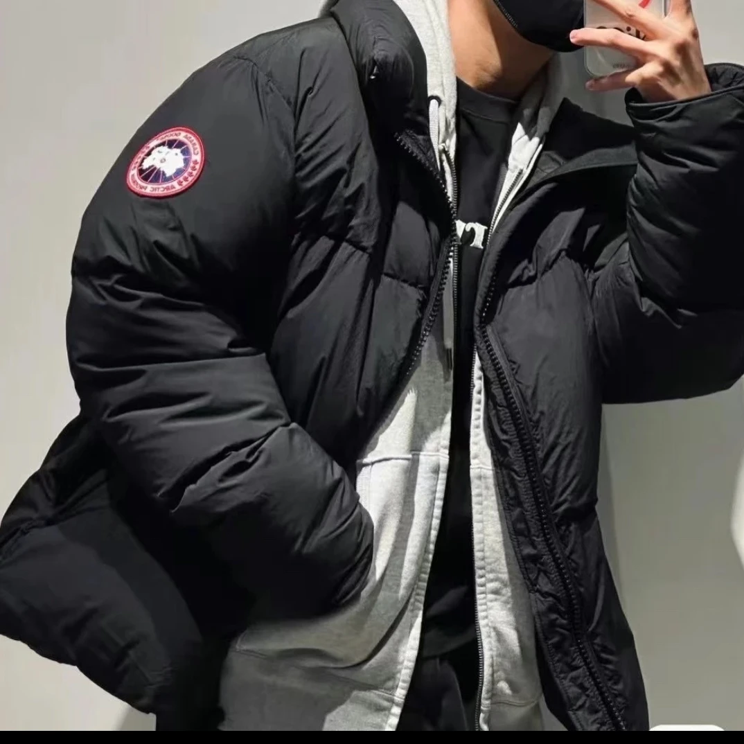 99新 CANADA GOOSE 加拿大鹅 袖标徽标logo 绗缝立领羽绒服 XL码
