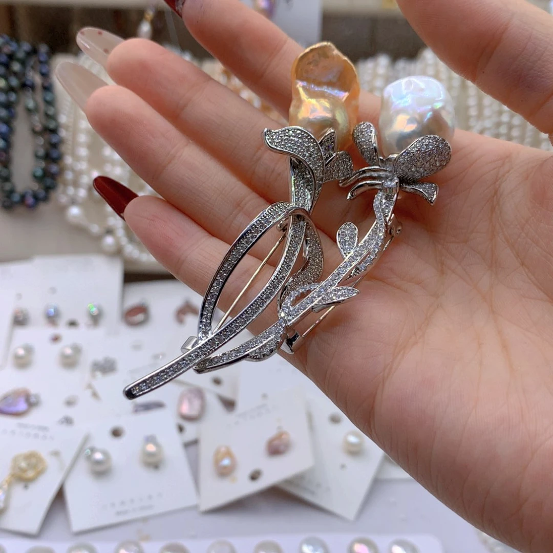 淡水珍珠耳饰银S925镶嵌