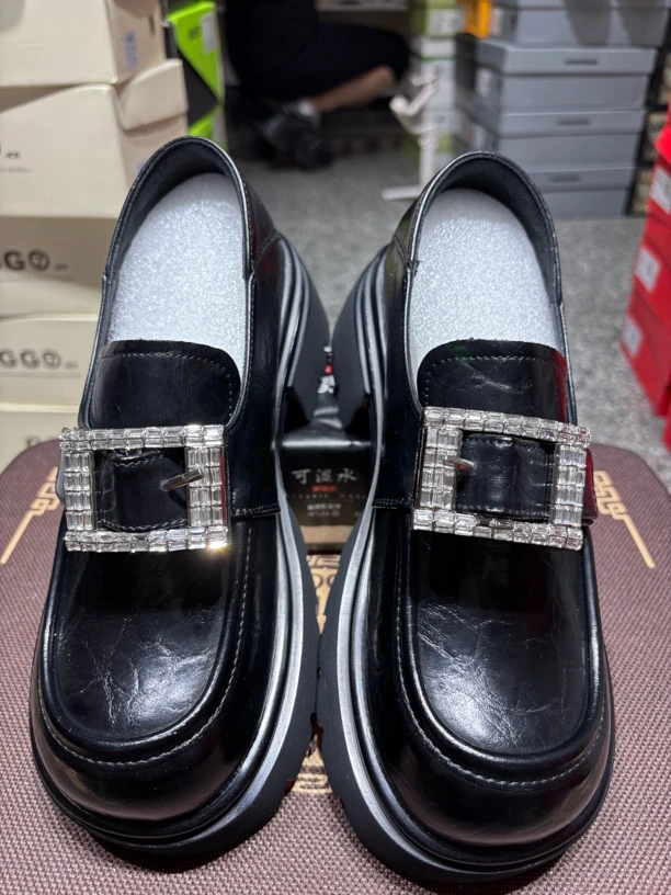 204百搭一脚蹬乐福鞋增高镜面乐福鞋春季休闲