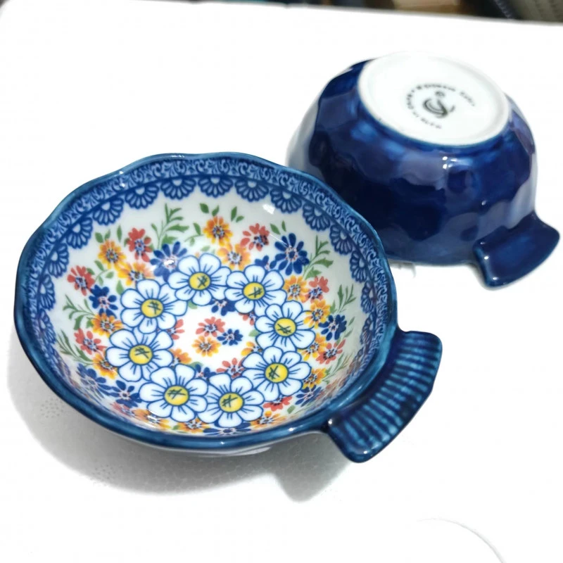 1593波西米亚向阳花4.5寸鱼尾蝶蘸料碟